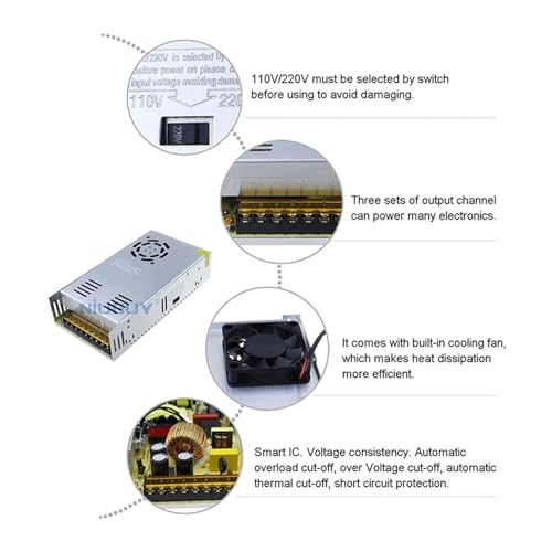 Convertidor controlador LED 12V 60W fuente conmutada para tira de luces DC 3
