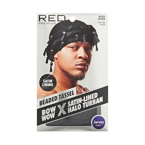 Image of Red by Kiss Bow Wow Premium Satin Mens Turban - Anti Breakage Moisture Retention, Stylish Soft Light Comfort Headwear