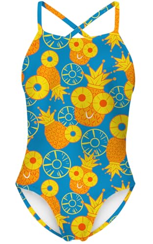 Image of Girls Swimsuit One Piece Bathing Suit with Adjustable Straps Quick Dry Beach Swimming Suits Swimwear 4-10 Years