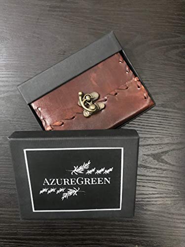 AzureGreen - Small 1842 Poetry Leather Blank Book
