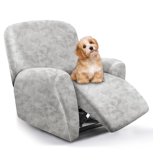 molasofa Leather Like Recliner Chair Covers - Lazy Boy Recliner Chair Cover for Reclining Chair 4 Pieces Washable Recliner Slip Covers that Stay in Place (Beige)