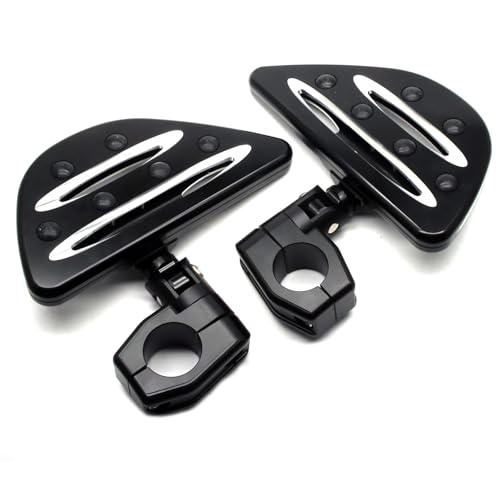 Image of MZS 1.25 inch Highway Pegs, Motorcycle Highway Foot Pegs Short Adjustable CNC Aluminum Compatible with Road Glide King Softail Electra Street Glide Sportster Vulcan Chief Boulevard for 1 1 /4 Engine Guard