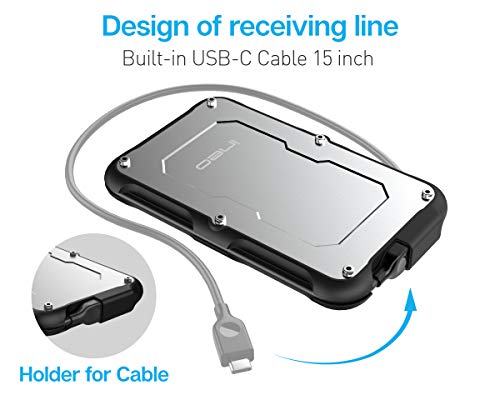 ineo 2.5 inch USB 3.1 Gen2 Type C Rugged Waterproof & Shockproof External Hard Drive Enclosure for 9.5mm & 7mm SATA HDD SSD [C2580c] - Thumbnail 6