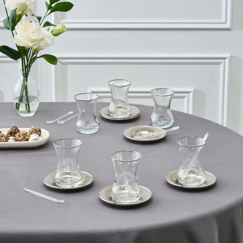 KARACA Ada Türkische Teetassen Set 18-teilig, Türkische Teegläser...