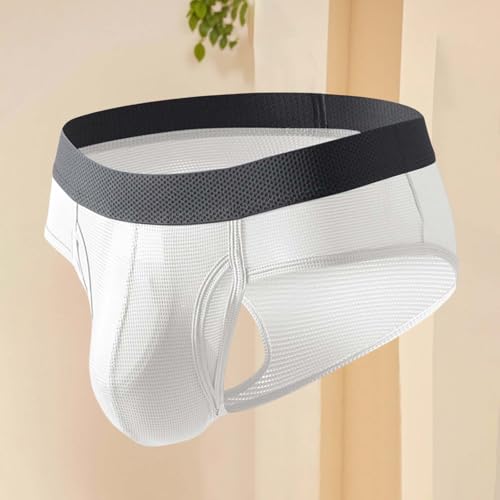 Men's Briefs Fly Pouch Front Open Breathable Bulge Underwear Separated Pouch Trunks Men G String Underwear3