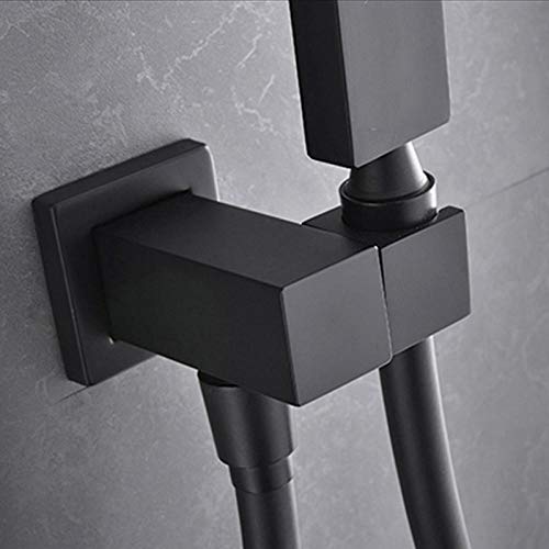 Ensemble pommeau de douche cascade noir mat avec mitigeur 3 voies