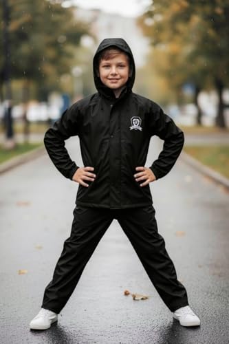 Image of Trustous Boys PVC Double Layer Waterproof Raincoat Kids Boys Waterproof PVC Double Layer Raincoat|Boys Transparent PVC Double Layer Rainwear|Boys Heavy Duty PVC Double Layer Raincoat
