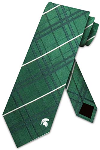 Michigan State Oxford Stripe Woven Silk Necktie