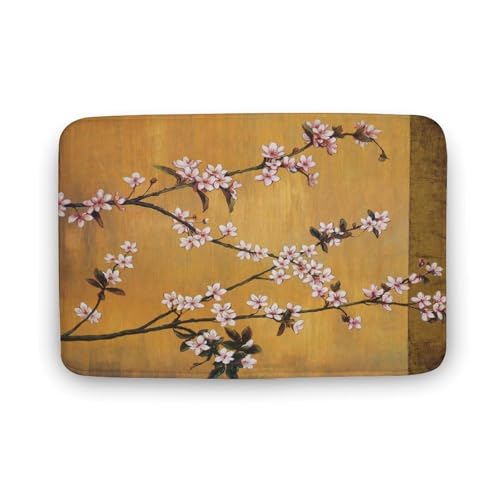 玄関マット室内 かわいい花 古い 和風の絵 泥落としマット 滑り止め 50x80cm 大判 カーペット 耐摩耗性 吸水 ドアマット バスマット ふわふわ 柔らか 洗える 抗菌防臭 足拭きマット 廊下 洗面所 掃除 ラグマット オールシーズン適用 水洗い お
