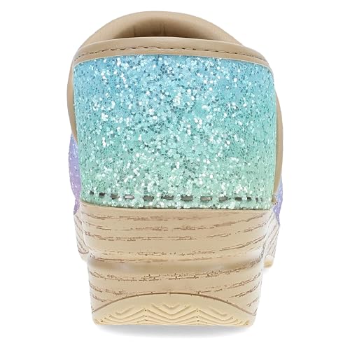 Image of Dansko Professional Glitter Slip-On Clogs for Women - Rocker Sole and Arch Support for Comfort - Shiny and Stylish Glitter Uppers