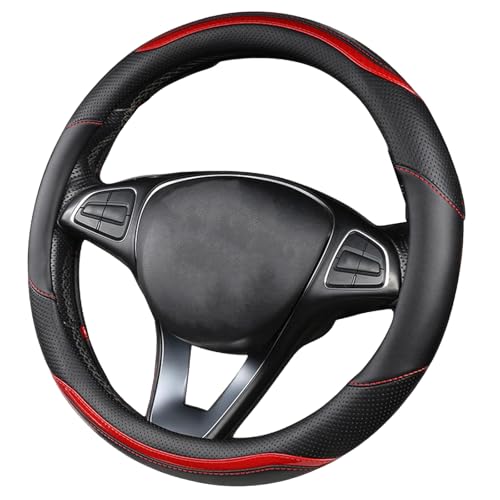車用ステアリングカバー スズキ ハスラー MR52S MR92S 2020~現行に適用 ハンドルカバー 通気性がよい 滑り防止 オールシーズン対応 普通車 ハンドル 保護カバー 内装パーツ アクセサリー 車用品 36.5-37.9cm 丸いグリップ 対応(
