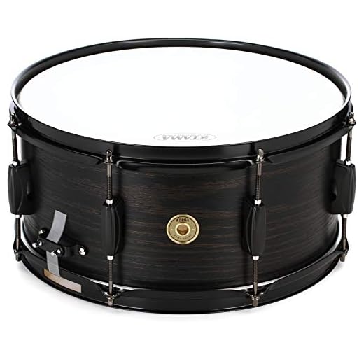 TAMA WP1465BK-BOW - Tambor de Madera de Roble Negro (Black Oak Wrap), 14 x 6.5 pulgadas