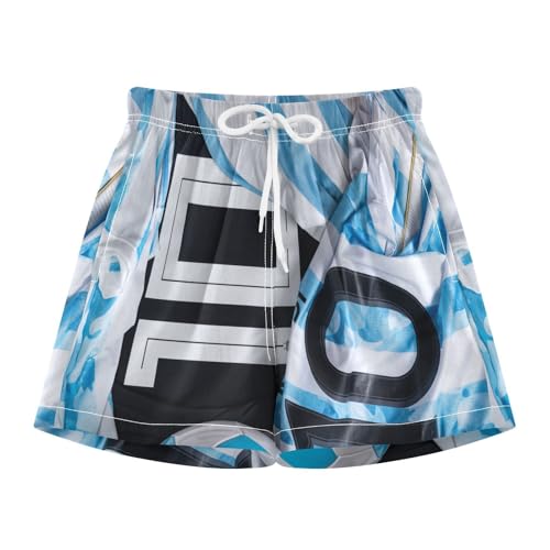 Jersey 10 Boys Swim Shorts with Compression Liner Soccer Swim Trunks Boys Size 12-13 Beach Board Shorts Stretch Swimming Trunks
