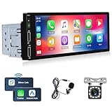 【Autoradio Bluetooth & FM-Radio & EQ-Klang】Eingebautes Bluetooth-System und eingebautes Mikrofon, genießen Sie Bluetooth-Musik und Freisprechanrufe, laden Sie automatisch das Telefonbuch herunter. FM-Radio mit hochwertigem Stereo, die Kanäle in voll-automatische Weise, halbautomatische Weise und akkurate Einstellung Weise suchen kann. EQ-Sound-Effekt 10-Segment-Einstellung Kontrolle Sound-Effekt mehr kräftig, lassen Autofahrer erleben die beste Wirkung Musikgenuss