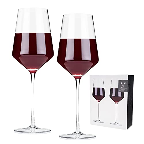 Viski Raye Crystal Bordeaux Glasses (Set of 2)