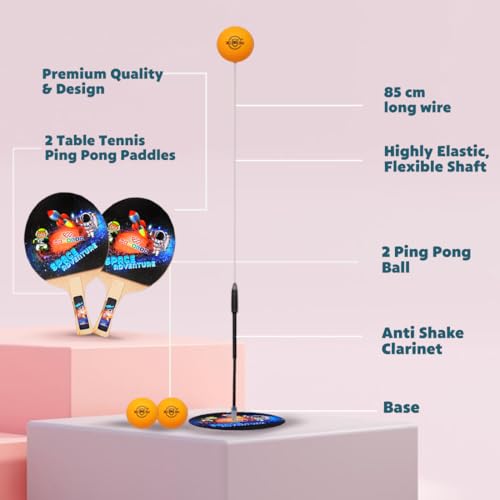 Wembley Table Tennis Trainer Toys for Kids 5 6 7 Years Age Indoor Outdoor Games for Boys Girls Adults Teenagers - BIS Approved - Astronaut, Multicolor 2 419XIicjzcL