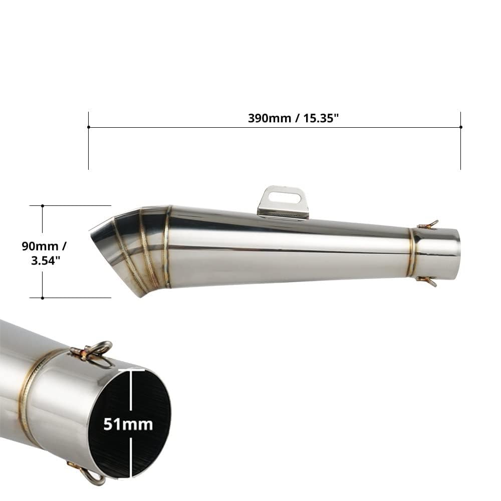 Tubo Scarico 38-51mm Per Z1000/Z750/Z800 Silenziatore Motociclo Silenziatore Moto