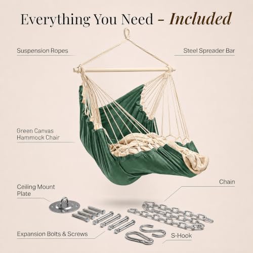 Image of Hanging Hammock Chair Swing - Outdoor & Indoor - Hammock Swing Chair