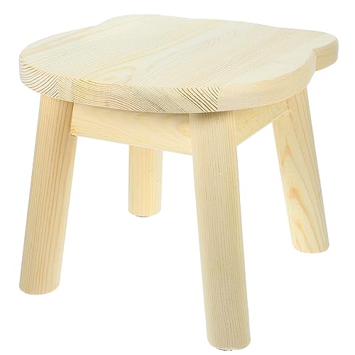Alipis Cute Round Wood Stool for Non Slip Stepping Stool Furniture for Bathroom Kitchen Living Safe and Easy to Clean for Playroom Use