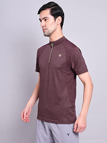 Image of TECHNOSPORT Men's Polyester Slim Fit T-Shirt
