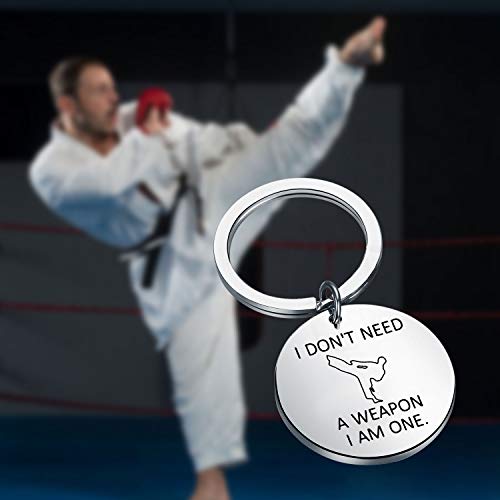 Faadbuk Funny Karate Keychain Karate Instructor Students Gift I Don't Need A Weapon I Am One Jewelry Martial Arts Karate Gift Karate Lover Gift (I Am One K-S) #TOP5