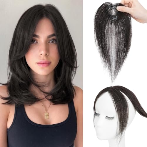 S-noilite Bangs Hair Clip,360° 3D Cover Real Clip in Bangs Human ...