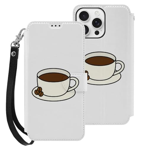 iPhone 16 Pro Max用 ケース 手帳型 コーヒーとコーヒー豆 Iphone16用カバー アイフォン16 用 ケース スマホケース おしゃれ 人気 財布型 PUレザー 携帯カバー カード収納 スタンド機能