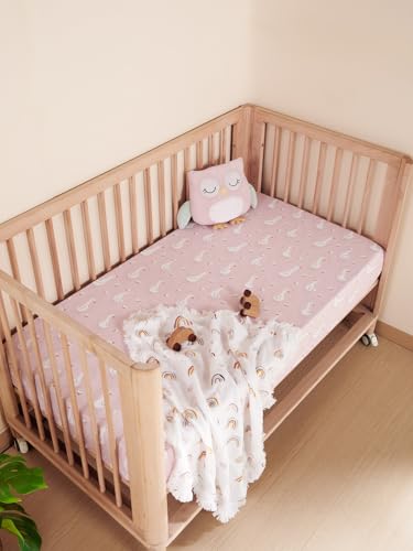 Image of TILLYOU Baby Crib Sheets for Boys Girls, Super Soft Toddler Bed Sheets, 2 Pack Sheets for Standard Crib Mattress 28x52in, Swan