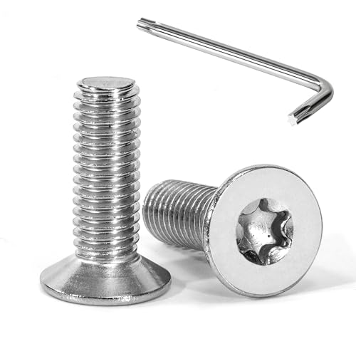 Tunejoy 20 Stück Senkkopfschrauben Torx M8 x 25 mm Senkschrauben Edelstahl A2 V2A Maschinenschrauben Senkkopf Innensechskant Vollgewinde mit T40 Inbusschlüssel