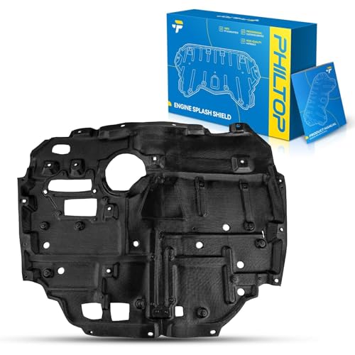 Image of PHILTOP Front Lower Engine Splash Shield Compatible with 2010-2015 Toyota Prius, 2012-2017 Prius V, 2012-2015 Prius Plug-in, Engine Case Guards Replace# TO1228169
