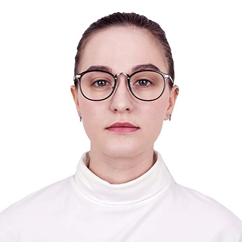 Image of LifeArt Blue Light Blocking Computer Glasses,Stylish Reading Glasses for Women /Men,Transparent Lens Filter UV Light 400,Reduce Eyestrain (5325 c2, 1.00 Magnification)