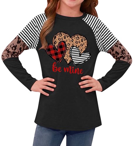 Image of BesserBay Girls St Patrick's Day Raglan Shirt Irish Sequin Lucky Stripe Shamrock Graphic Top 4-14 Years