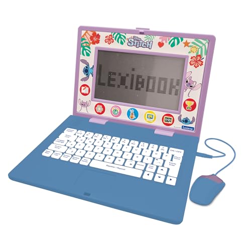Lexibook, Disney Stitch, Ordinateur Portable éducatif bilingue FRANÇAIS/Anglais, Jouet pour Enfants, 170 activités pour Apprendre, Jeux et Musique, Grand...