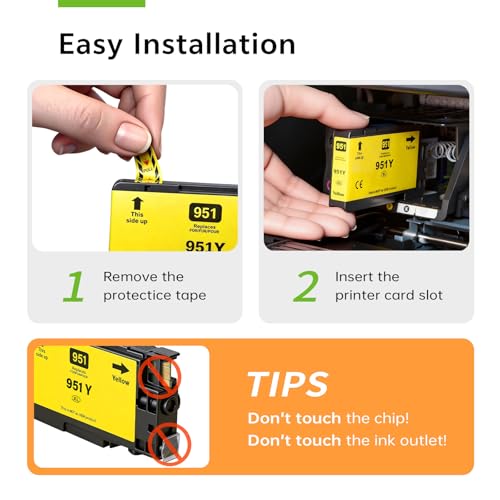 Image of 950XL 951XL Combo Pack Compatible for HP 950 951 Ink Cartridges Combo Pack Work with OfficeJet Pro 8600 8610 8620 8100 8630 8660 8640 8615, 4 Pack