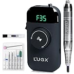L'UGX Professional Nail Drill, 35000RPM Brushless Rechargeable Cordless Nail Drill Machine, Portable Electrical File for Acrylic, Gel, Manicure Pedicure, Perfect for Home and Salon Use