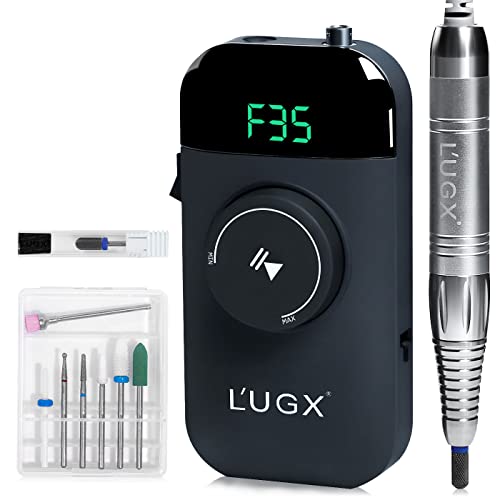 L'UGX Professional Nail Drill, 35000RPM Brushless Rechargeable Cordless Nail Drill Machine