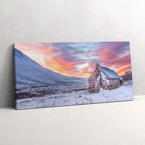 Tableau photo sur toile 140x70 panoramique paysage d'hiver
