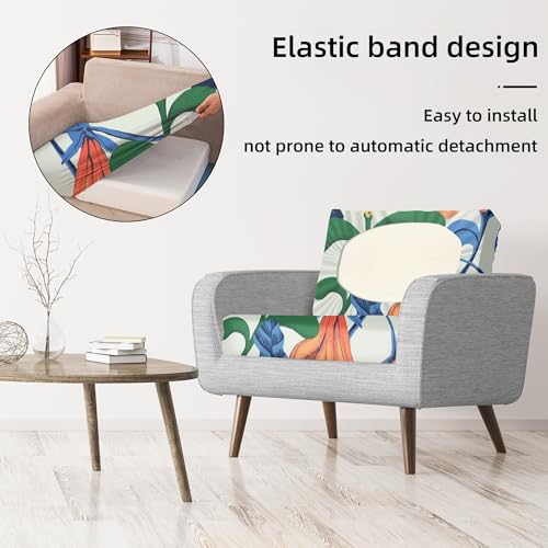 Image of BIETYONE 8Pcs Stretch Patio Cushion Covers, Outdoor Couch Covers Replacement,Outdoor Couch & Sofa Slipcovers,for Patio Furniture Cushion Covers,Washable Reusable Furniture Protector (Print,Cover Only)