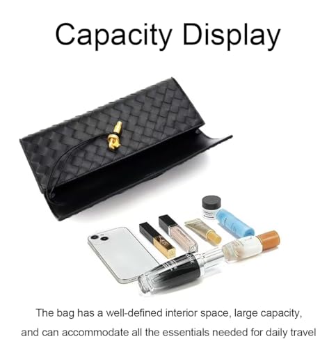 Women's Trendy Woven Evening Clutch Purse PU Leather Crossbody Underarm Shoulder Handbag Cute Satchel Wallet2