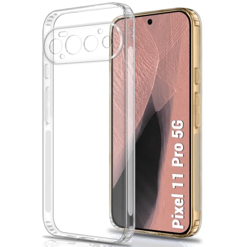 Image of TheGiftKart Back Cover Soft Case for Google Pixel 11 Pro | Best Camera Protection | Inbuilt Dust Plugs & Anti-Slip Grip | Ultra Clear Slim Back Cover Case for Pixel 11 Pro (Silicone, Transparent)