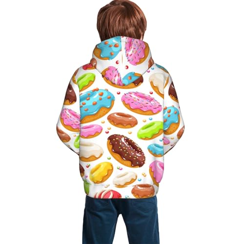 Color Donut Kid Hoodies Boys Sweatshirts Girls Pullover with Pocket4