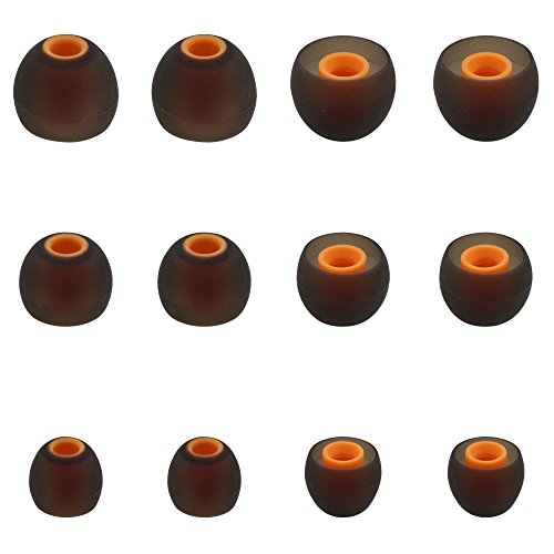 A-Focus イヤチップ JBL T110BT イヤホンに対応 交換用 イヤーチップ イヤーピース イヤオンジェル イヤホンカバー イヤーパッド シリコン製 軽い快適型 SML 3サイズ 6ペア JBL T110BT Bluetooth イヤホン 専用 6ペア入り ブラック