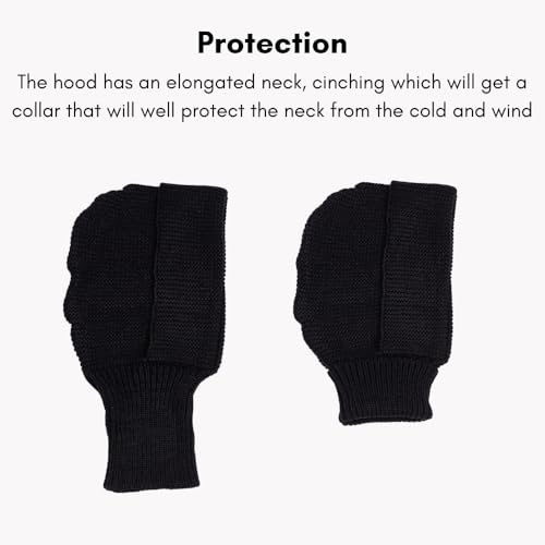 Knitted Wool Balaclava Hood Winter Hats for Women Warm Mohair Hooded Scarf Cold Weather Hooded Cowl Knit Head Scarf3