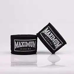 Bandagem de Boxe e Muay Thai, 3 Metros, Proteção para Mãos, Preto, Maximum