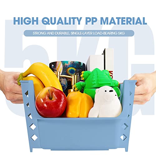 Titan Mall Stackable Storage Bins Set Of 4 Plastic Storage Bins, Organizers For Food, Snacks, Bottles, Toiletries, Blue-Green-Pink-Khaki Color Storage Containers Stacking Baskets ( Made In Usa ) #TOP2