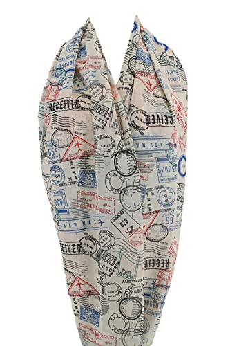 Etwoa's Postal Stamp Travel Infinity Scarf Traveller Gift3