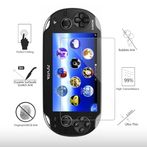 Image of TMG Screen Protector for PS Vita 1000 - HD Clear 9H Tempered Glass Protective Film for Sony PlayStation Vita PSV 1000 - Ultra-Thin, Scratch Resistant, High Touch Sensitivity