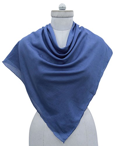 ibaexports Neck Solid Scarves Women Fashion Wrap Light Weight Stole Cotton Square Scarf 40" x 40" Inches2
