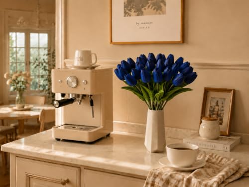 Image of Mandy's 20pcs Artificial Royal Blue Tulips