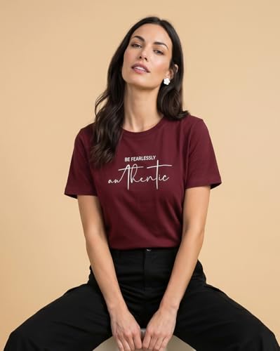 Image of Nobero Women's Graphic Printed T-Shirt | Regular Fit 180 GSM Cotton Tee for Women | Comfortable Round Neck Casual Wear